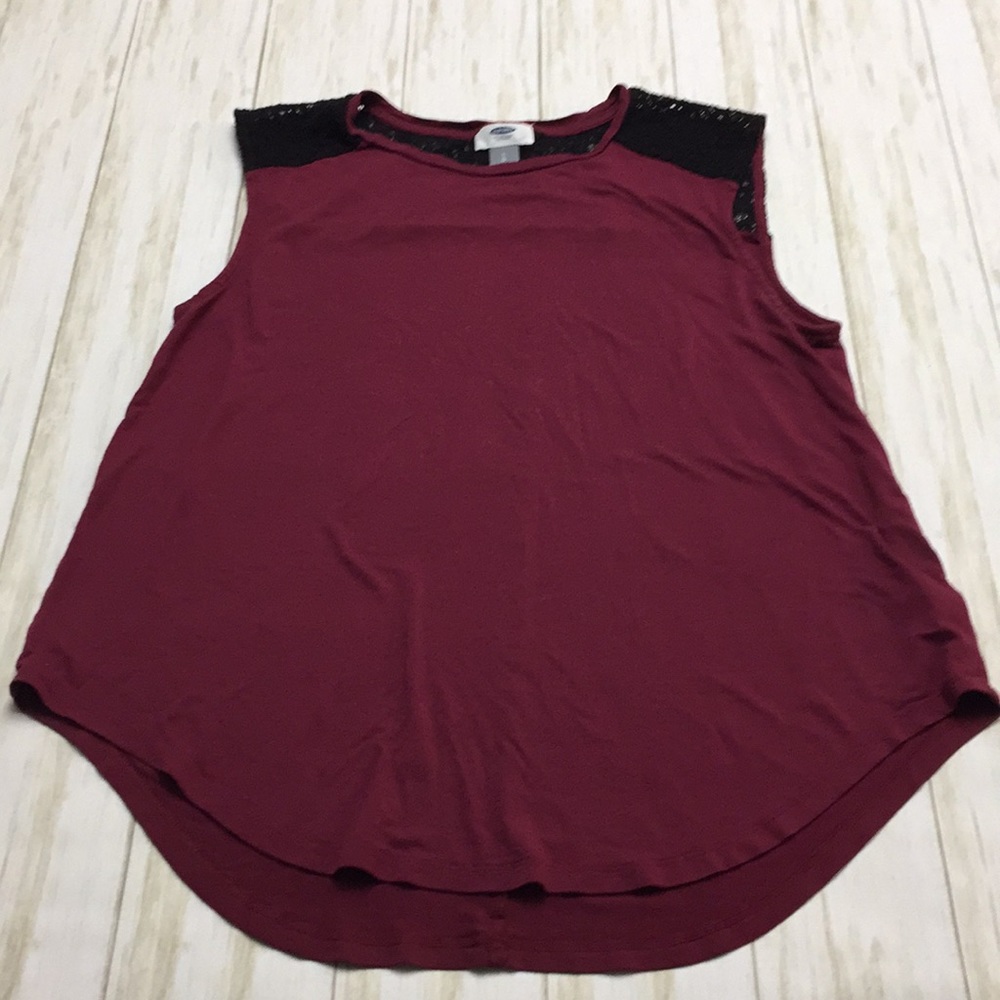 Maroon and Black Sleeveless Shirt